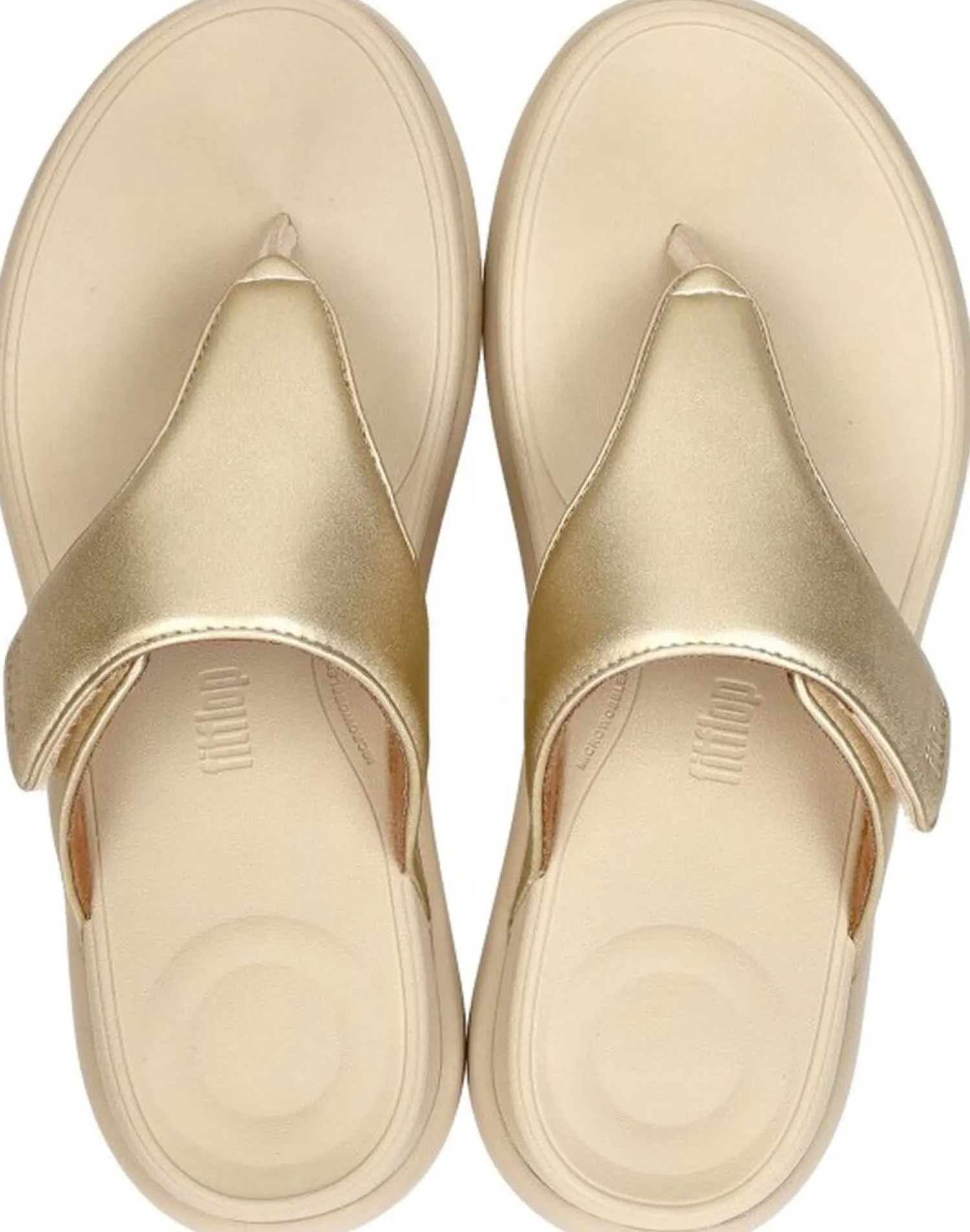 Fitflop F-Mode Go Adjustable Flatform Sandals Goudkleur Outlet