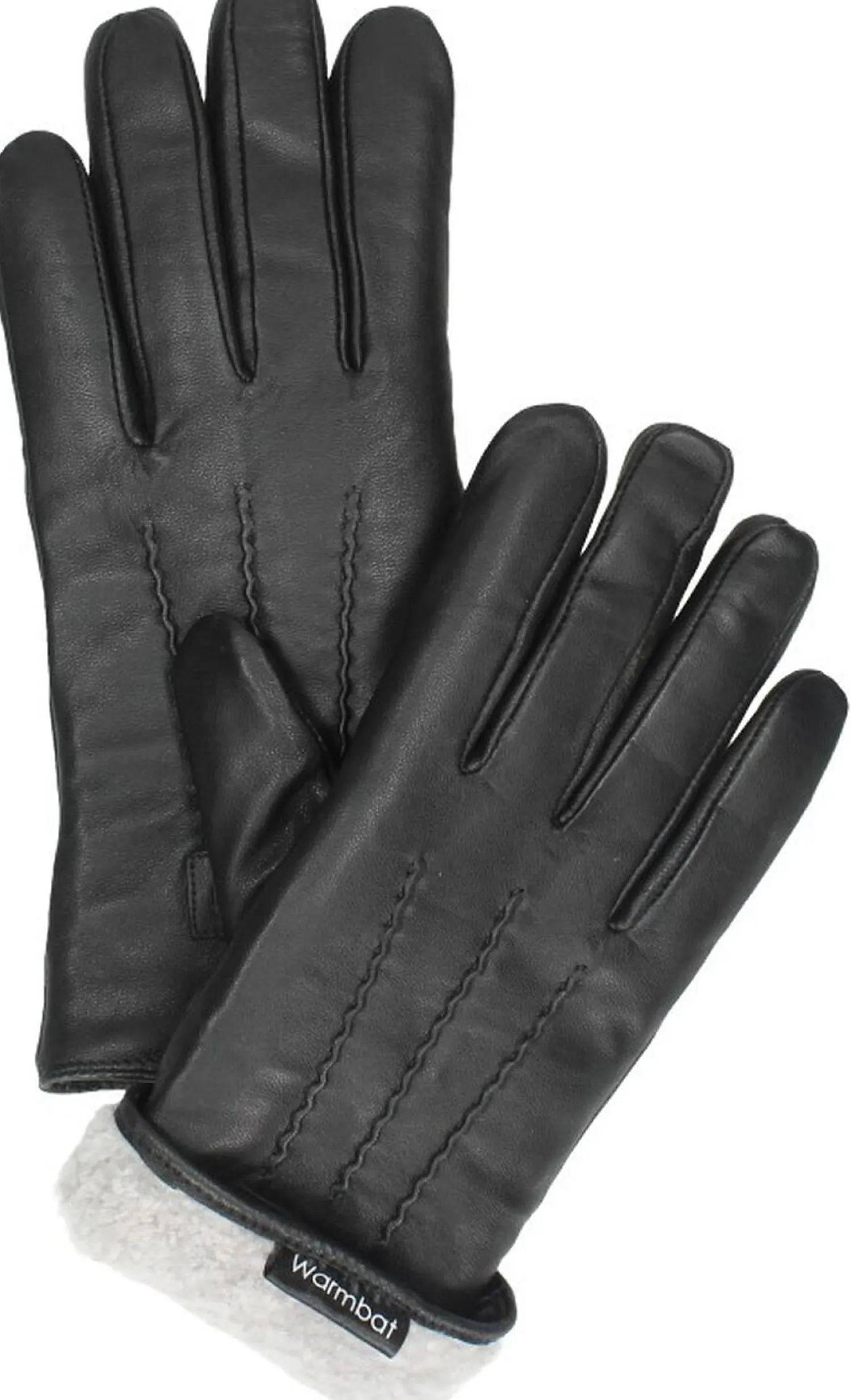Warmbat Gloves Leather Women Zwart Clearance