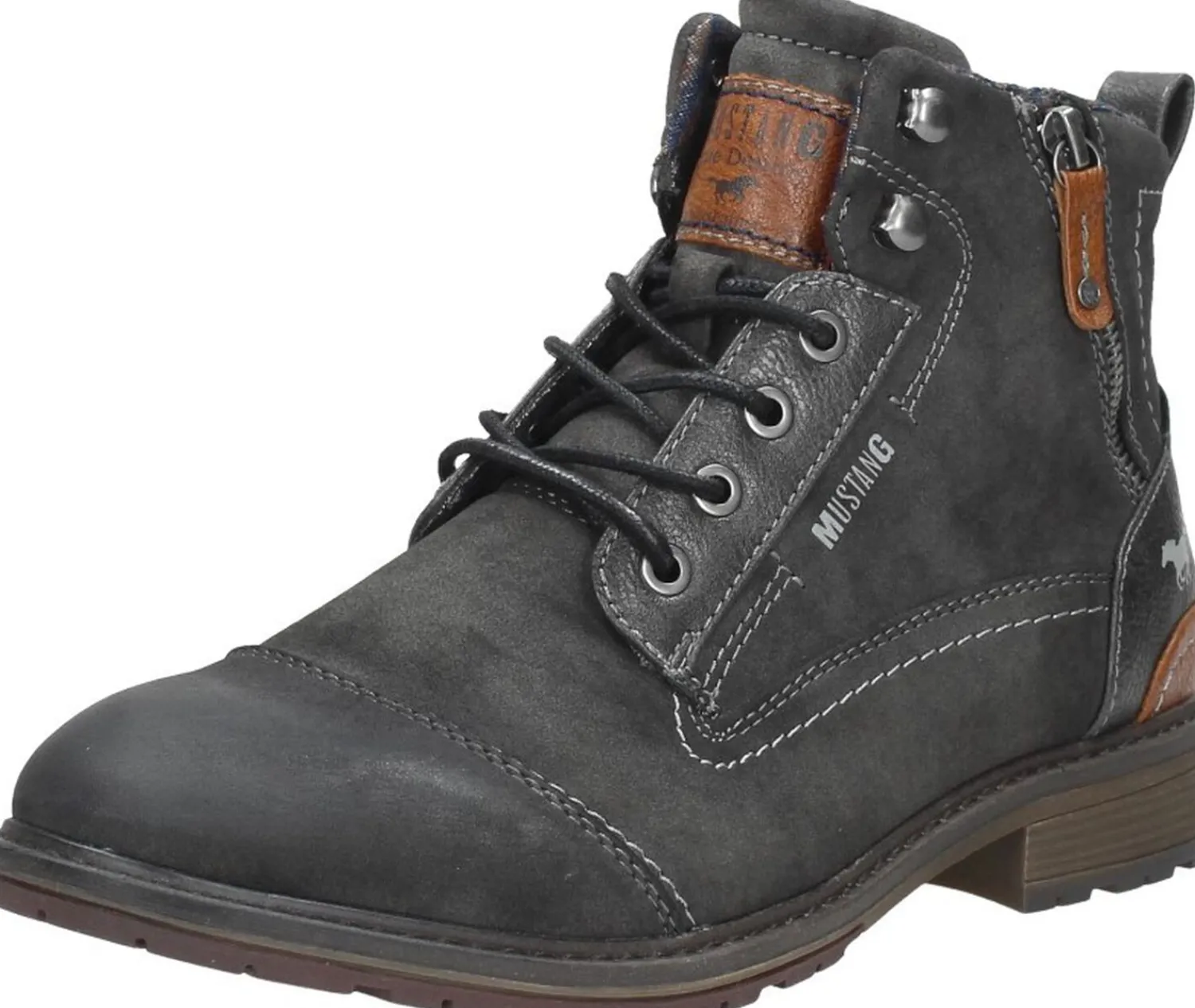 Mustang Heren veterschoenen Donkergrijs Discount