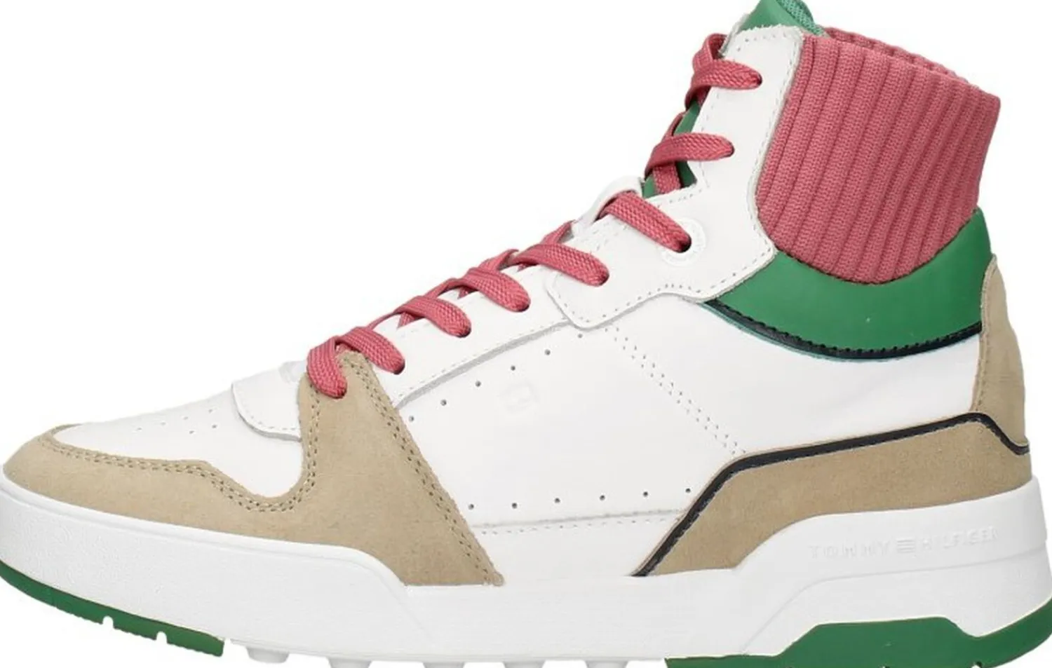 Tommy Hilfiger High Cut Seasonal Basket Sneaker Wit Hot
