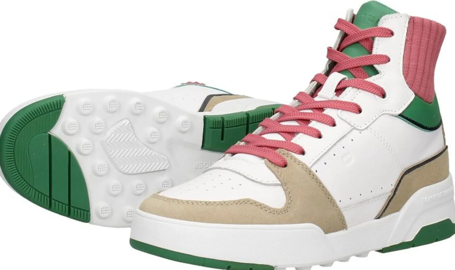 Tommy Hilfiger High Cut Seasonal Basket Sneaker Wit Hot