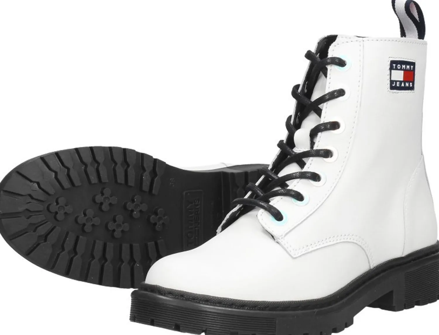Tommy Hilfiger Iridescent Eyelets Flat boot Wit Hot