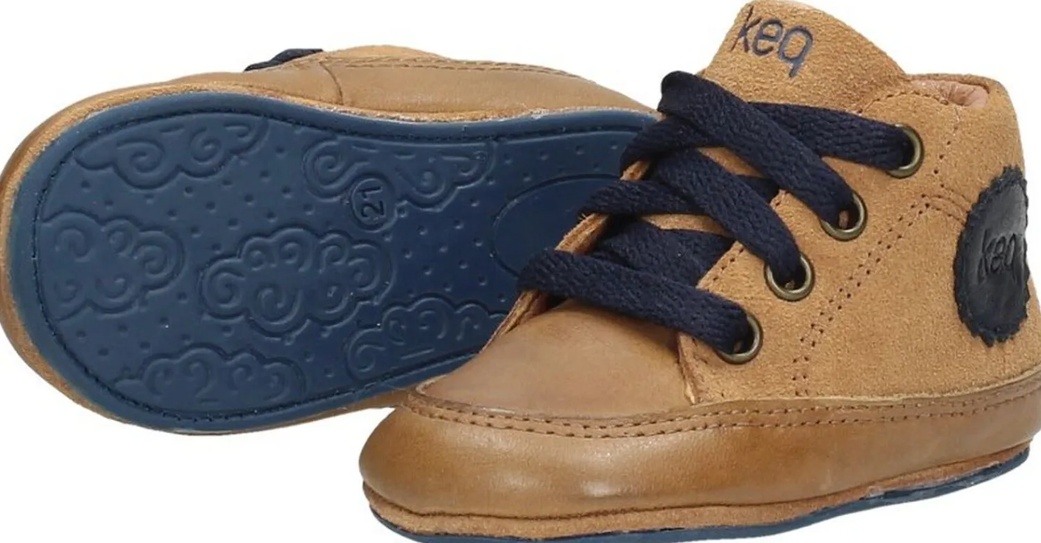 Keq Jongens babyschoentjes Cognac Online