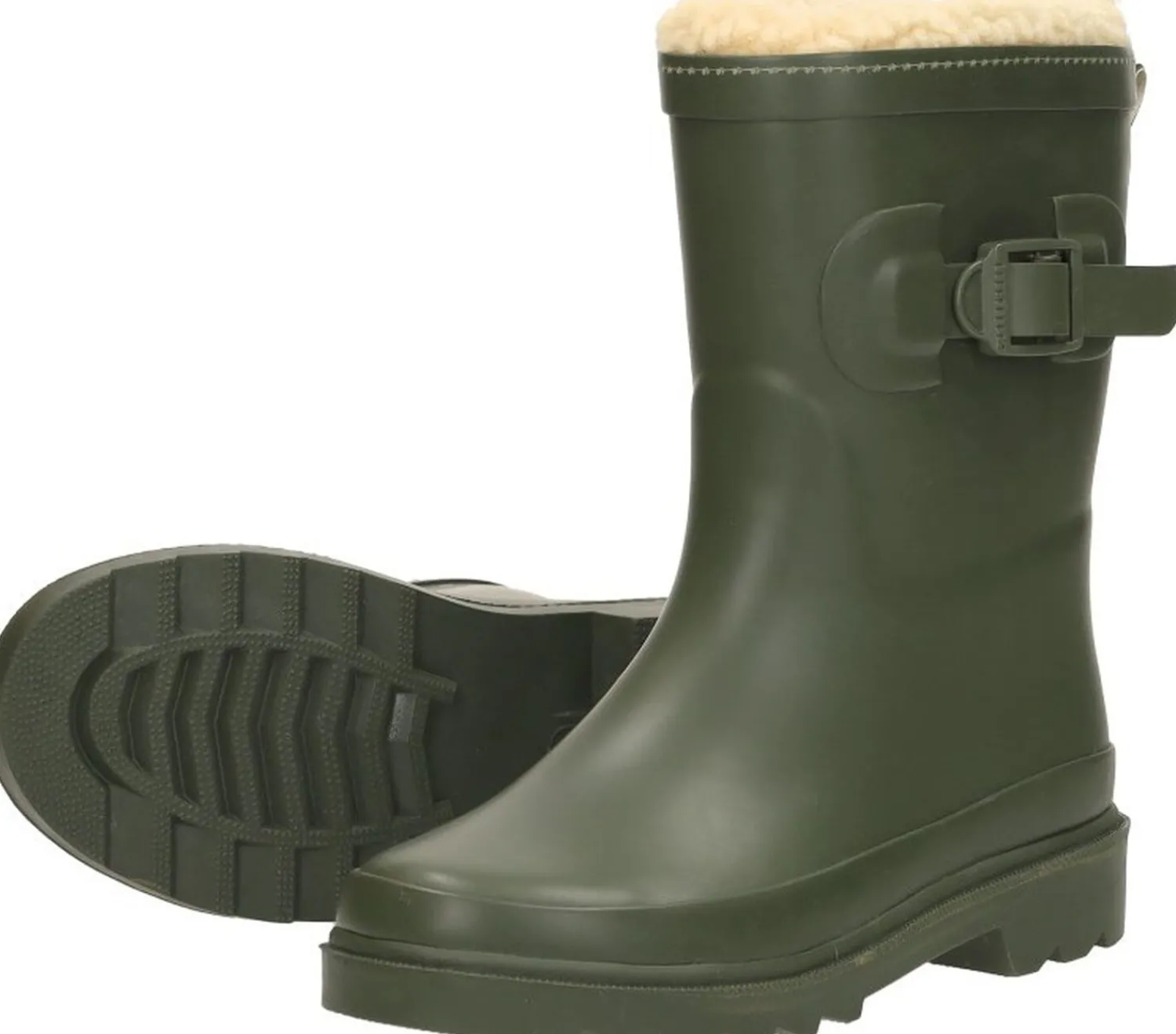 Xq Footwear Kids Rubber Rain Boots Fur Groen Outlet