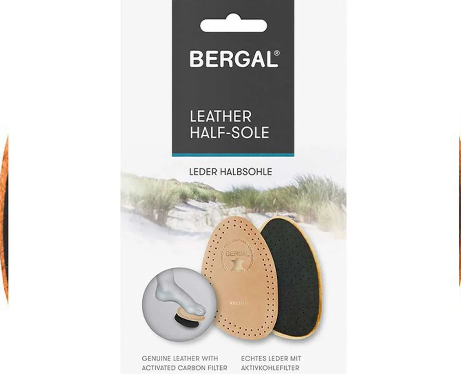 Bergal Leather Half Sole Beige Outlet