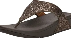 Fitflop Lulu Glitter Toe - Thongs PU Glitter Donkerbruin Online