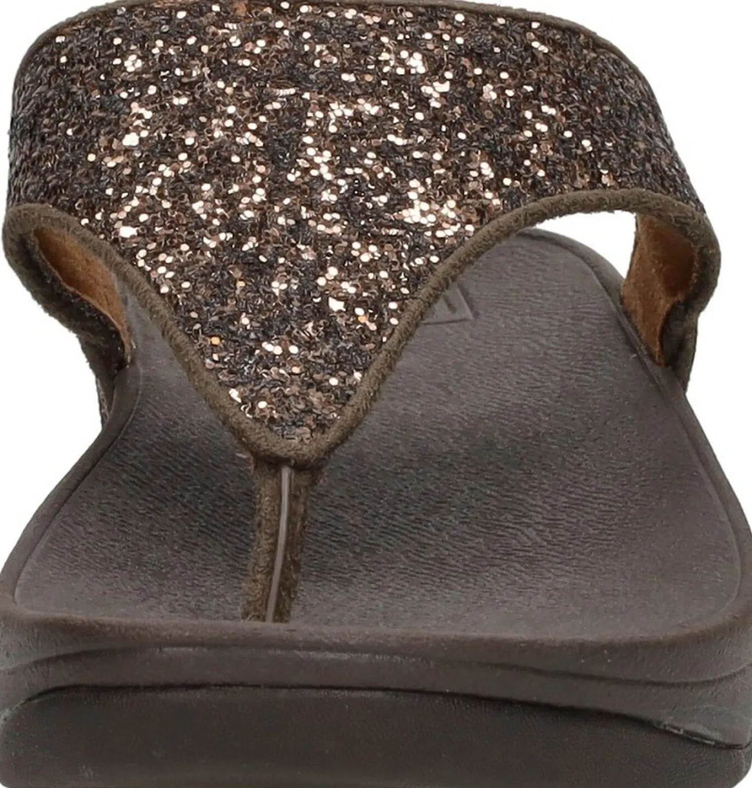 Fitflop Lulu Glitter Toe - Thongs PU Glitter Donkerbruin Online