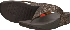 Fitflop Lulu Glitter Toe - Thongs PU Glitter Donkerbruin Online
