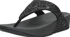 Fitflop Lulu Glitter Toe - Thongs PU Glitter Zwart Best