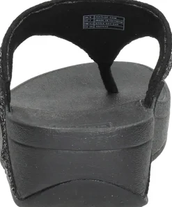 Fitflop Lulu Glitter Toe - Thongs PU Glitter Zwart Best