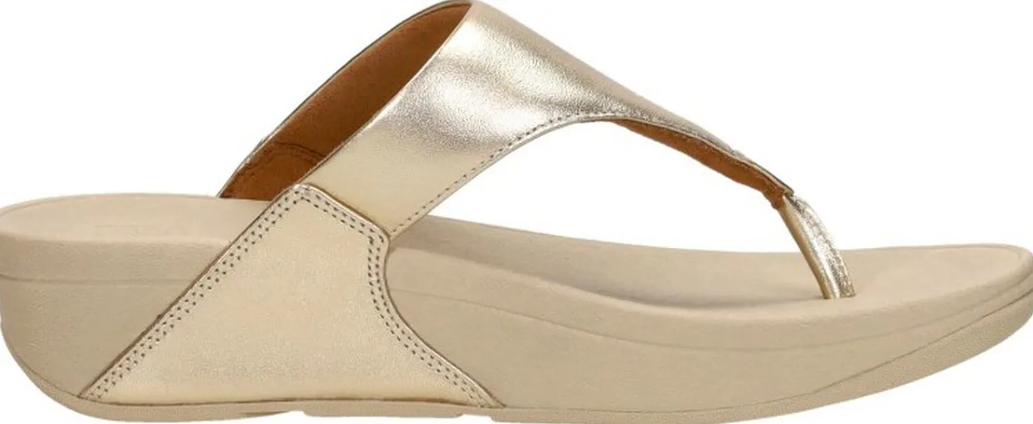 Fitflop Lulu leather toepost Goudkleur Outlet