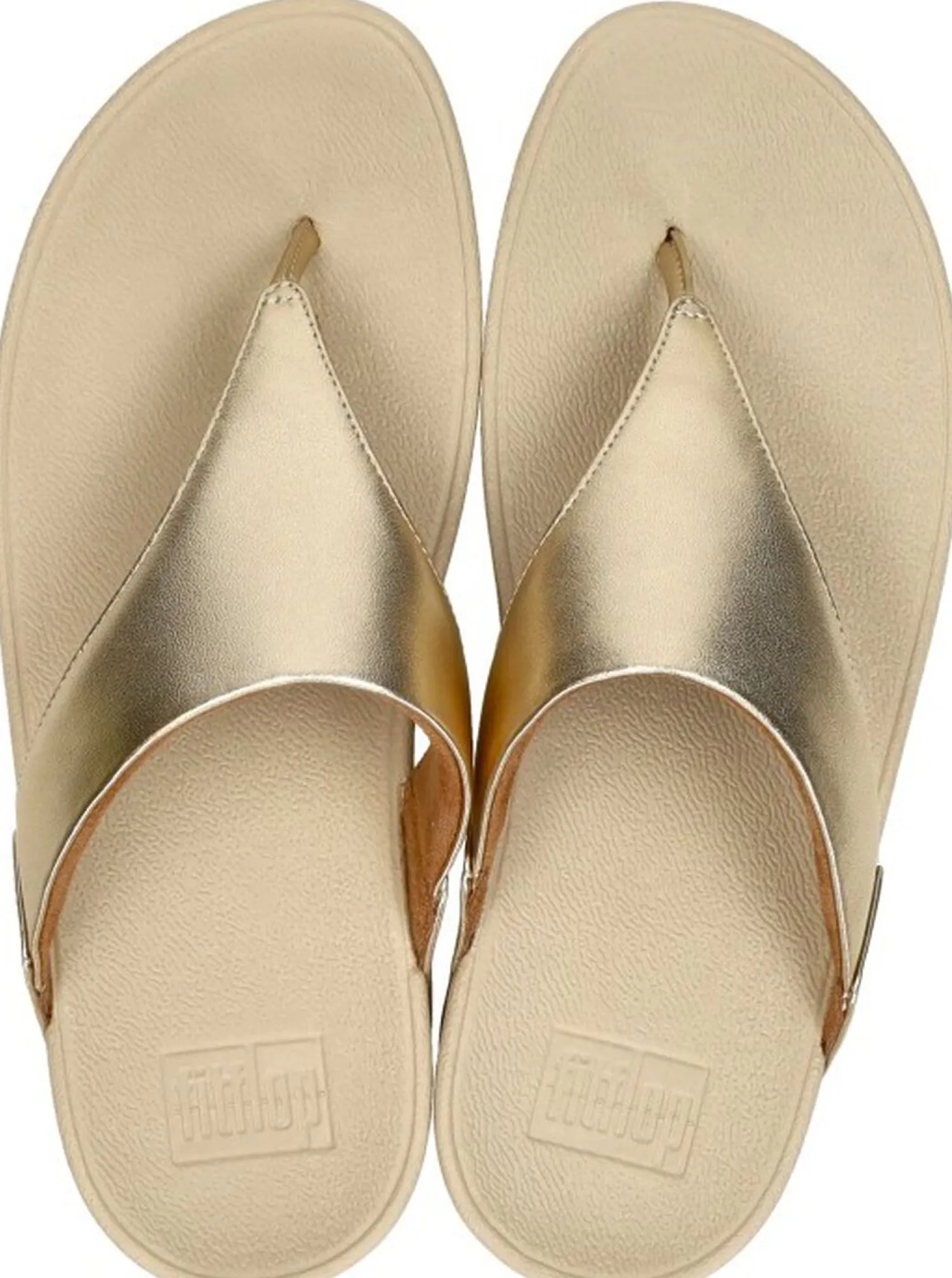 Fitflop Lulu leather toepost Goudkleur Outlet