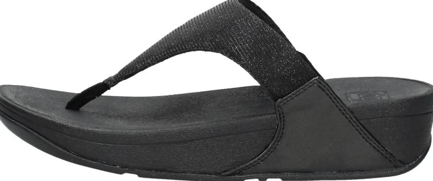 Fitflop Lulu Shimmerlux Toe - Post Sandals Zwart Sale