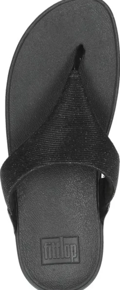 Fitflop Lulu Shimmerlux Toe - Post Sandals Zwart Sale