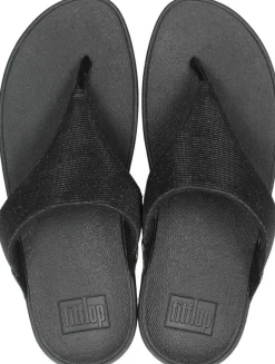 Fitflop Lulu Shimmerlux Toe - Post Sandals Zwart Sale
