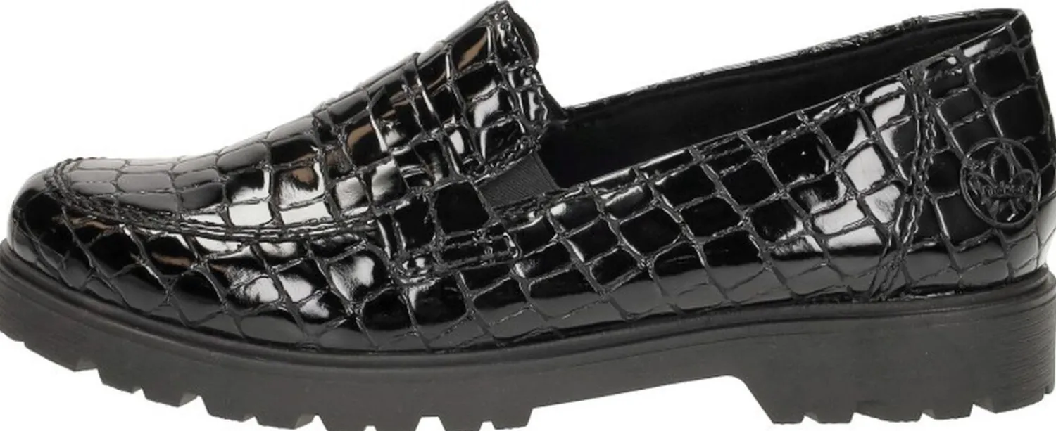 Rieker Mocassin Zwart croco lak Outlet