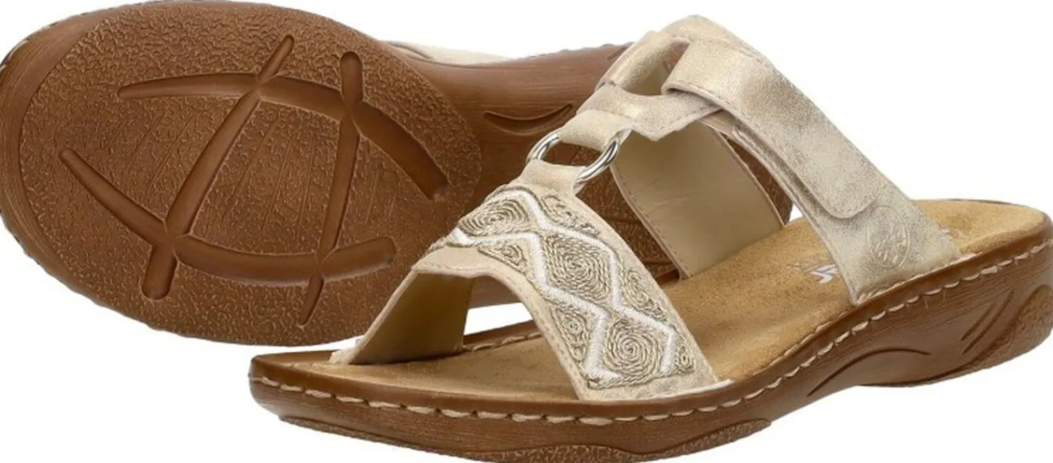 Rieker Open Teen Goudkleur Sale