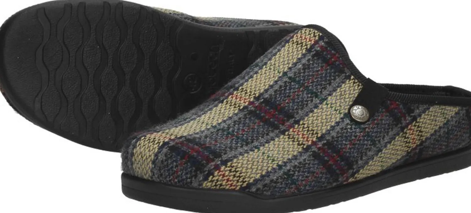 Fly Flot Pantoffels Open Donkergrijs Fashion