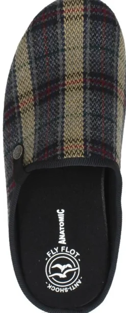 Fly Flot Pantoffels Open Donkergrijs Fashion