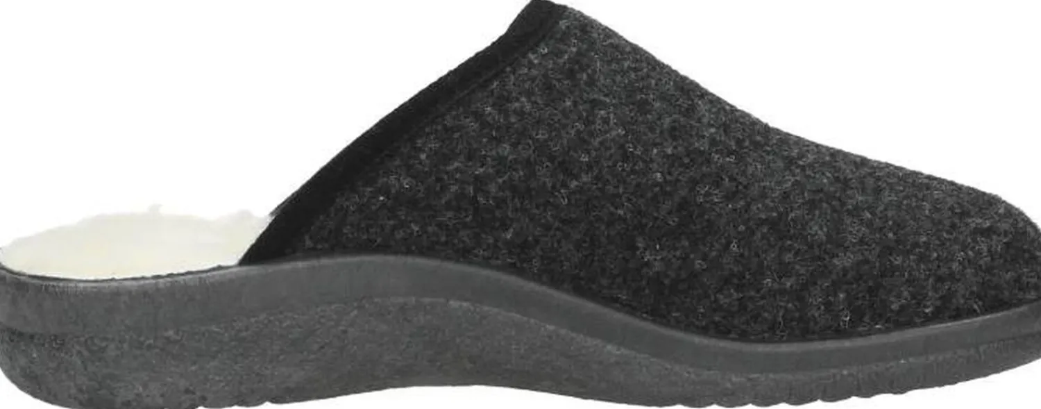 Cal Pantoffels Open Donkergrijs New