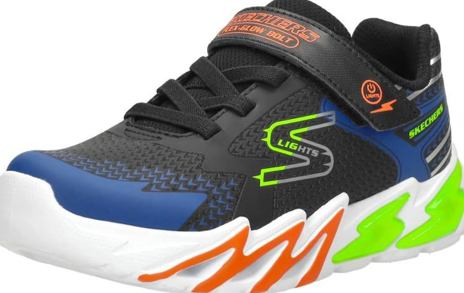 Skechers S Lights: Flex-Glow Bolt Zwart Sale