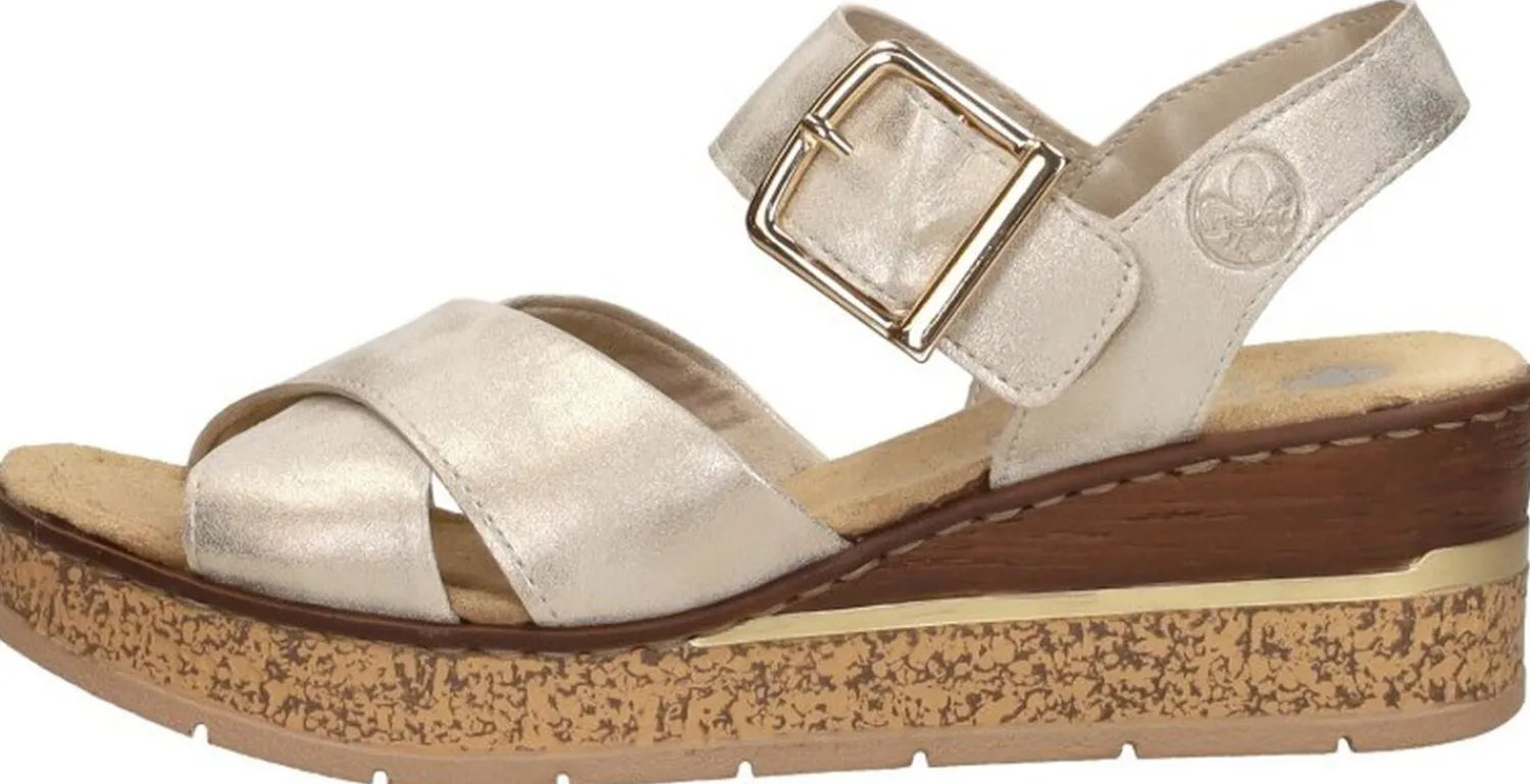 Rieker Sandalen Hak Goudkleur Discount