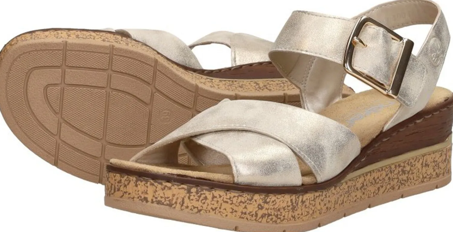 Rieker Sandalen Hak Goudkleur Discount