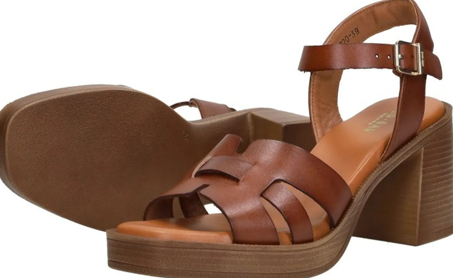 Red Rag Sandalen Hak Cognac Sale
