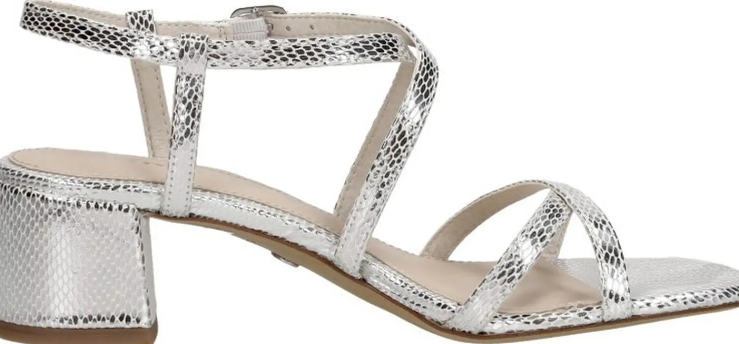 Tamaris Sandalen Hak Zilverkleur Outlet