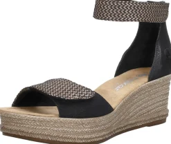 Rieker Sandalen Hak Zwart New
