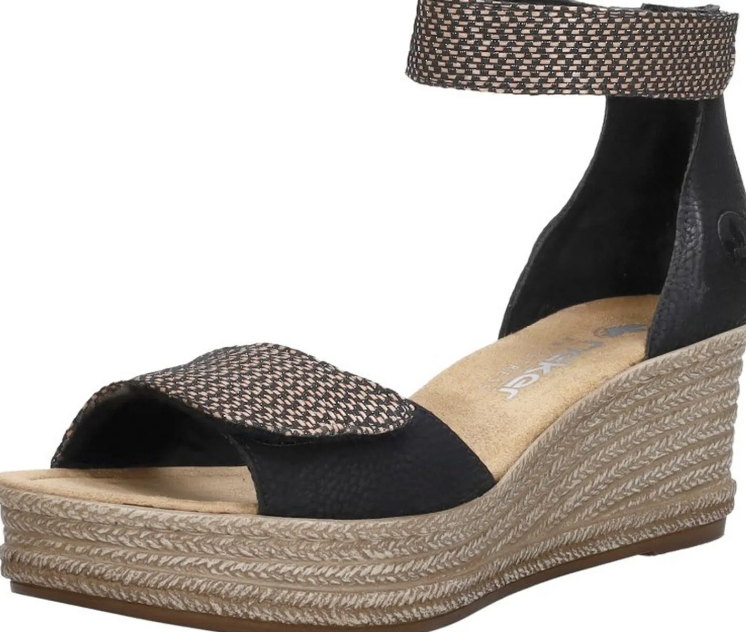Rieker Sandalen Hak Zwart New