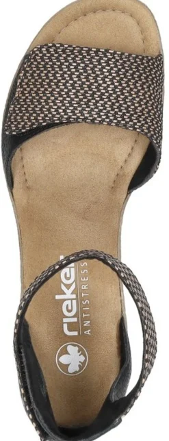 Rieker Sandalen Hak Zwart New