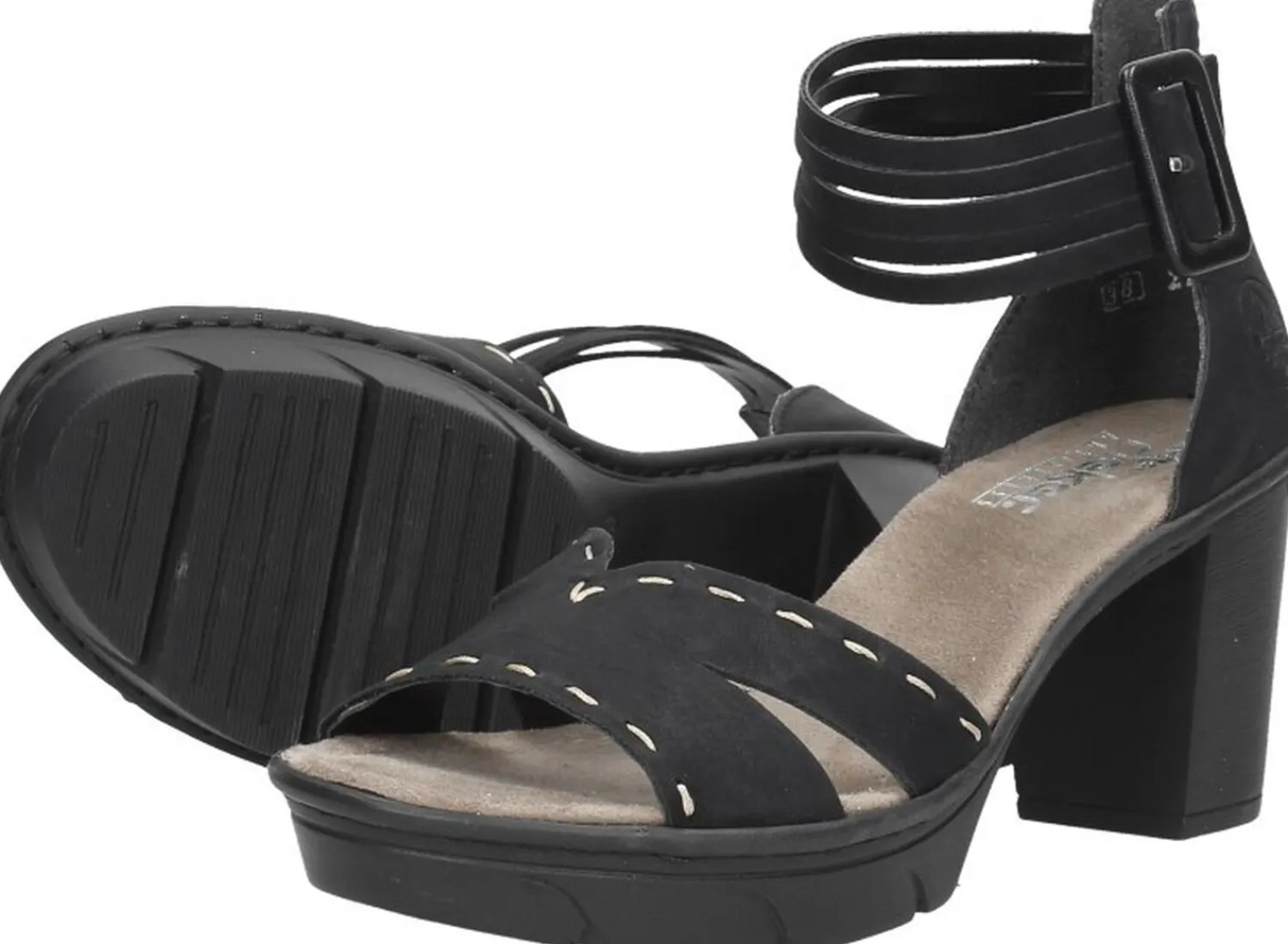 Rieker Sandalen Hak Zwart Best