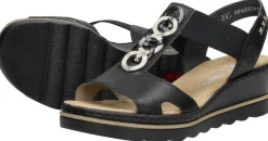 Rieker Sandalen Hak Zwart New