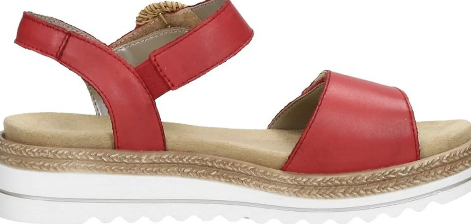 Remonte Sandalen Plat Rood New