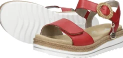 Remonte Sandalen Plat Rood New