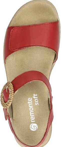 Remonte Sandalen Plat Rood New