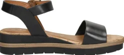 Tamaris Sandalen Plat Zwart New