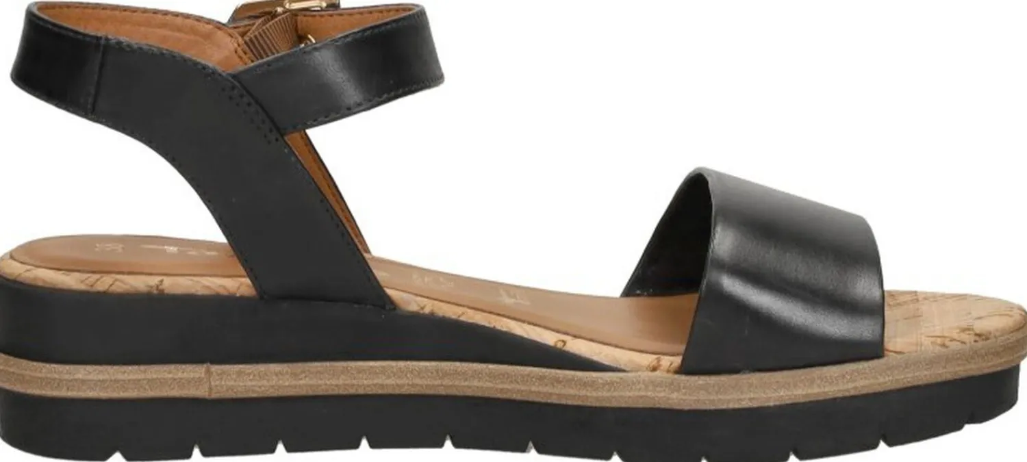 Tamaris Sandalen Plat Zwart New