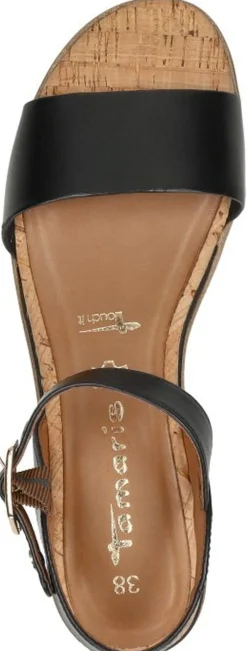 Tamaris Sandalen Plat Zwart New