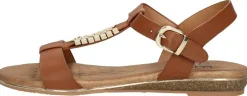 Sub55 Sandalen Plat Cognac Outlet