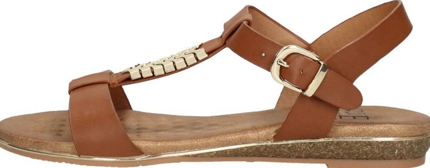 Sub55 Sandalen Plat Cognac Outlet