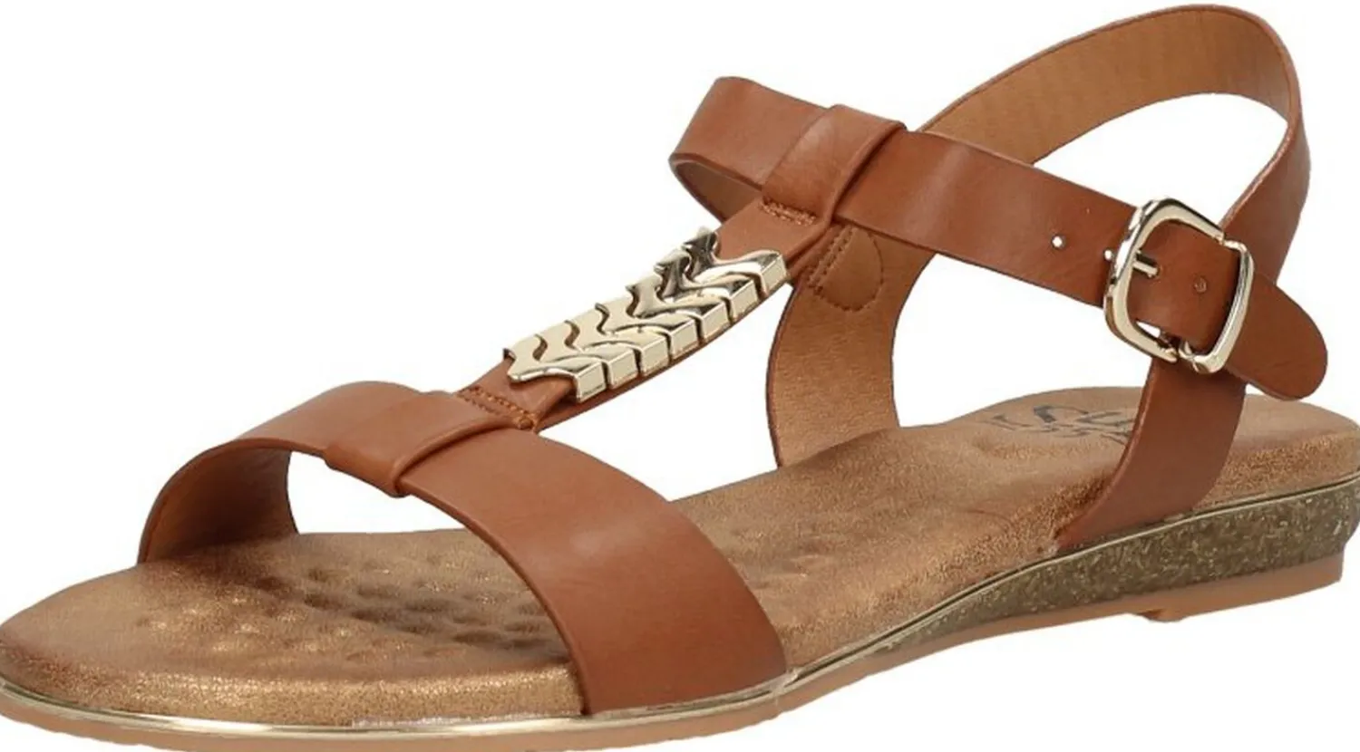 Sub55 Sandalen Plat Cognac Outlet