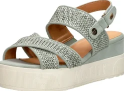 Mustang Sandalen Plat Groen Outlet
