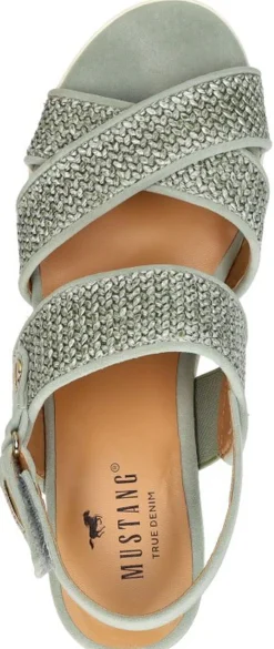 Mustang Sandalen Plat Groen Outlet
