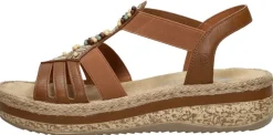 Rieker Sandalen Plat Cognac Best