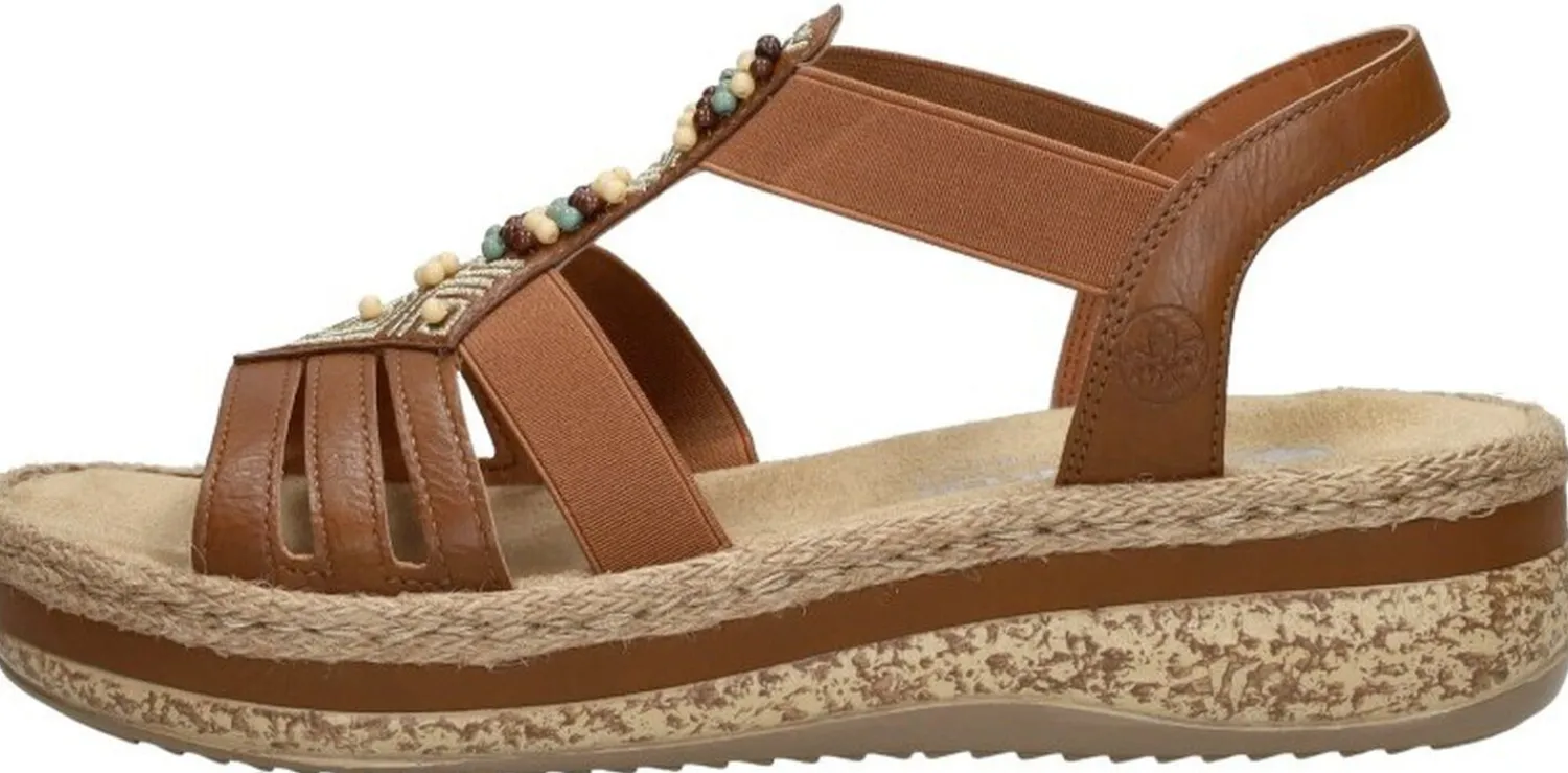 Rieker Sandalen Plat Cognac Best