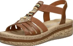 Rieker Sandalen Plat Cognac Best