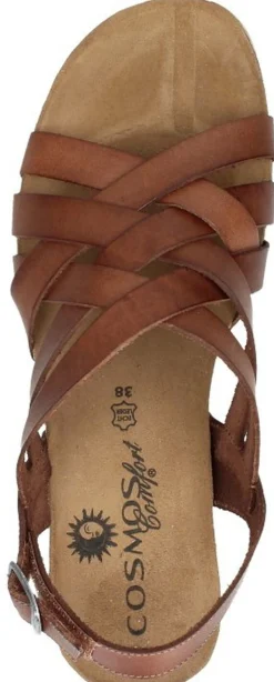 Cosmos Sandalen Plat Cognac Discount