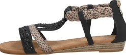 Sub55 Sandalen Plat Zwart Fashion
